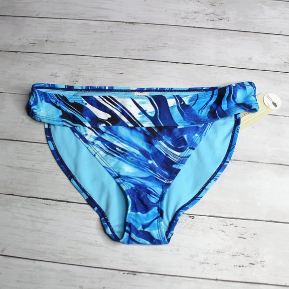 Peyton & Parker Women's Hipster Bikini Swimwear Swim Bottoms Size S Blue - Picture 3 of 5